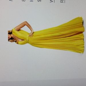 Mac Duggal Plunge Pleat Gown, size 8, Lemon